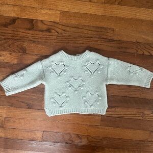 Zara Kids Cream Heart Sweater